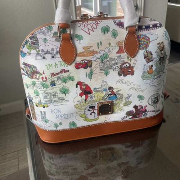 Disney Parks Pixar Maps Dooney & Bourke Zip Zip Satchel L - Picture 1 of 1
